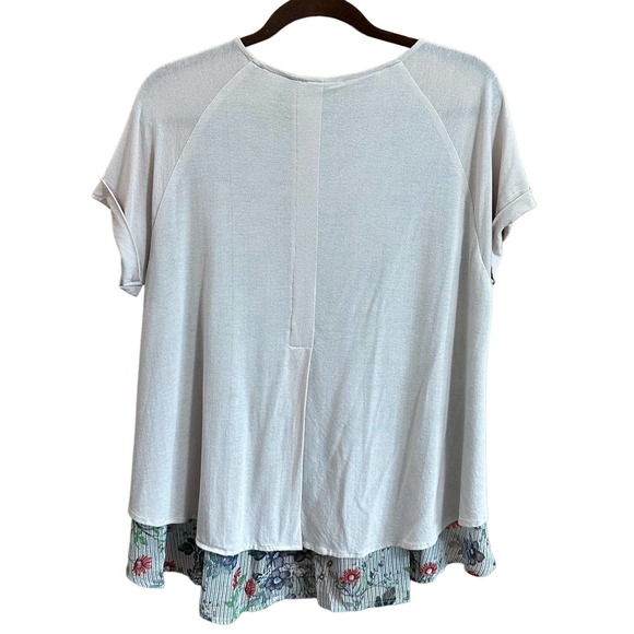 EUC, Mystree Women's Sz Small Short Sleeve Cuffed Hi-Lo Pullover Top - Picture 2 of 10